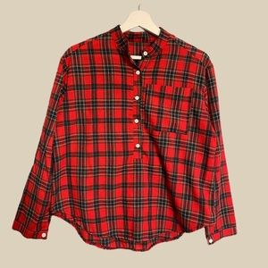Oversized Red Plaid Shirt